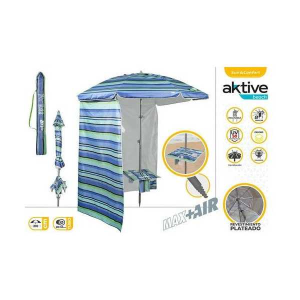 Sombrilla Playa Mesa Azul/Rayas 210CM 62332 COLOR BABY