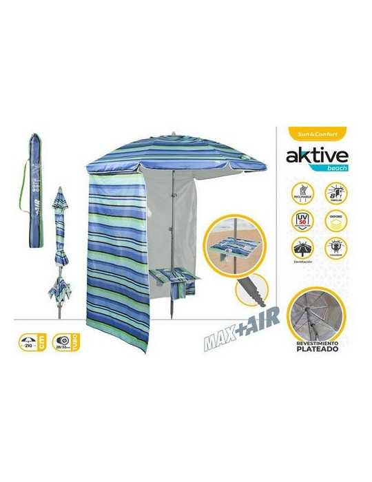 Sombrilla Playa Mesa Azul/Rayas 210CM 62332 COLOR BABY