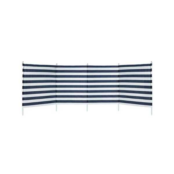 Paravientos Playa 3.2X1 m 4 Partes Rayas Azules [LOTE DE 2 Unidades] COLOR BABY