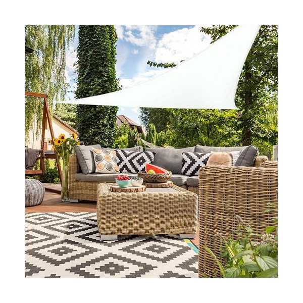 Toldo Sombreo Triangular Poliéster 360CM Blanco [LOTE DE 2 Unidades] COLOR BABY