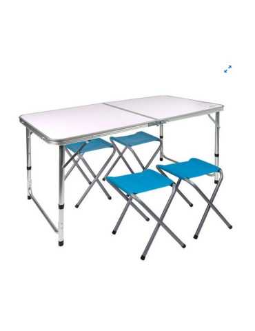 Mesa Camping con 4 Taburetes 120X60X70 cm 52893 COLOR BABY
