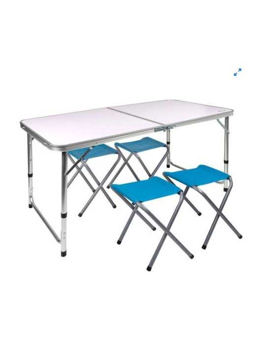Mesa Camping con 4 Taburetes 120X60X70 cm 52893 COLOR BABY