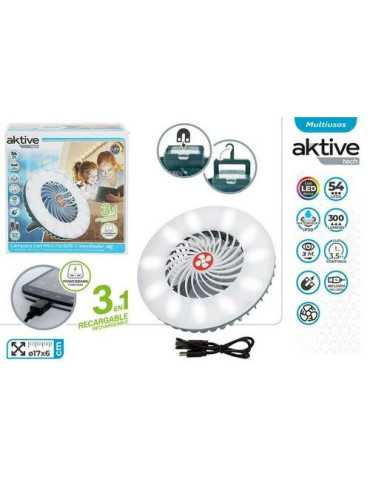 Lámpara LED Recargable con Ventilador y Cargador [LOTE DE 2 Unidades] COLOR BABY
