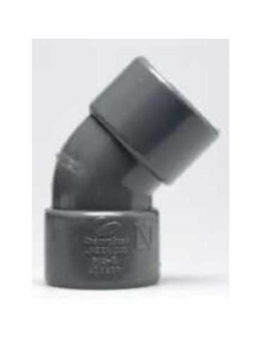 Enlace Codo 45 Hembra PVC Evacuación 40 mm [LOTE DE 46 Unidades] CREARPLAST