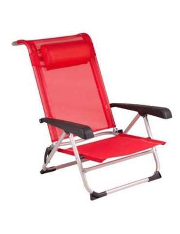 Silla Playa Baja Aluminio Rojo 1204793 CRESPO