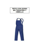 Peto Trabajo Tergal Azulina Tirantes y Hebilla 54 [LOTE DE 2 Unidades] VESIN