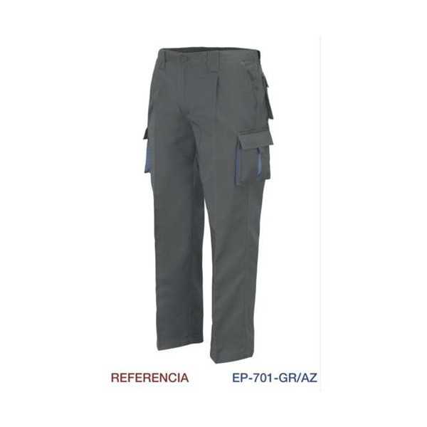Pantalón Multibolsillos con Refuerzo Gris L9000 Talla 52 [LOTE DE 2 Unidades] VESIN