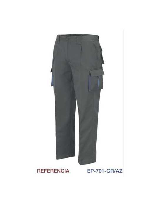 Pantalón Multibolsillos con Refuerzo Gris L9000 Talla 52 [LOTE DE 2 Unidades] VESIN