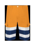 Bermuda Bicolor Naranja Alta Visibilidad Tergal L3000 Talla 42 [LOTE DE 2 Unidades] VESIN