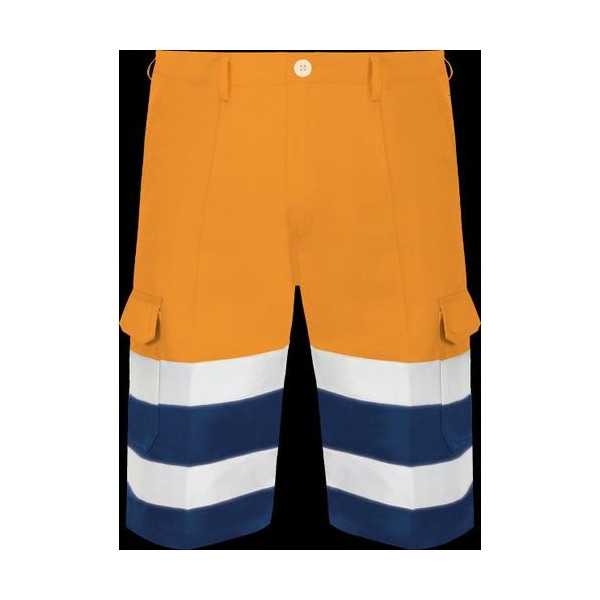 Bermuda Bicolor Naranja Alta Visibilidad Tergal L3000 Talla 46 [LOTE DE 2 Unidades] VESIN