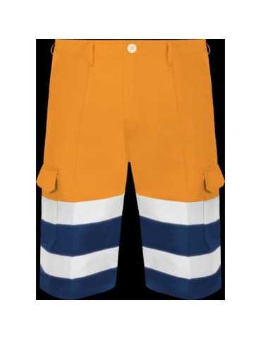 Bermuda Bicolor Naranja Alta Visibilidad Tergal L3000 Talla 50 [LOTE DE 2 Unidades] VESIN