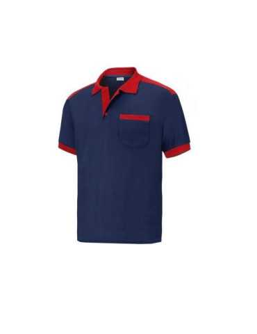 Polo Cargo con Bolsillo Manga Corta Azul/Rojo M [LOTE DE 4 Unidades] VESIN