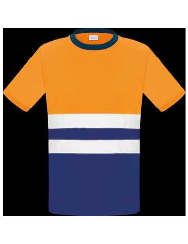Camiseta Alta Visibilidad Bicolor Naranja Manga Corta L3000 XL [LOTE DE 4 Unidades] VESIN