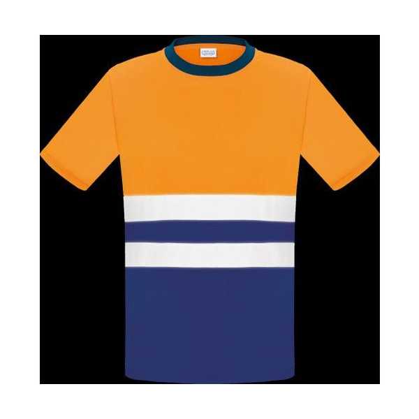 Camiseta Alta Visibilidad Bicolor Naranja Manga Corta L3000 XXL [LOTE DE 4 Unidades] VESIN