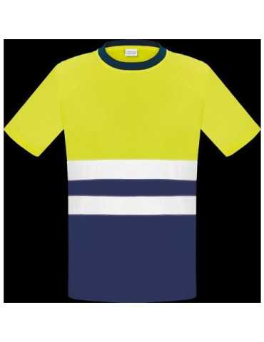 Camiseta Alta Visibilidad Bicolor Amarillo Manga Corta L3000 L [LOTE DE 4 Unidades] VESIN