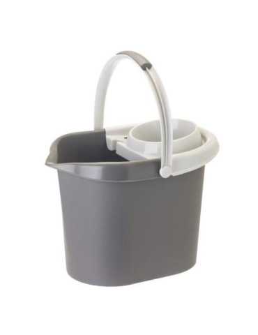 Cubo Rect. bamboo Print Grey con Escurridor 9392 [LOTE DE 4 Unidades] VIGAR