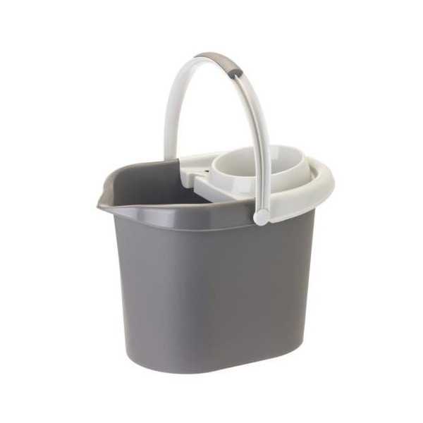 Cubo Rect. bamboo Print Grey con Escurridor 9392 [LOTE DE 4 Unidades] VIGAR