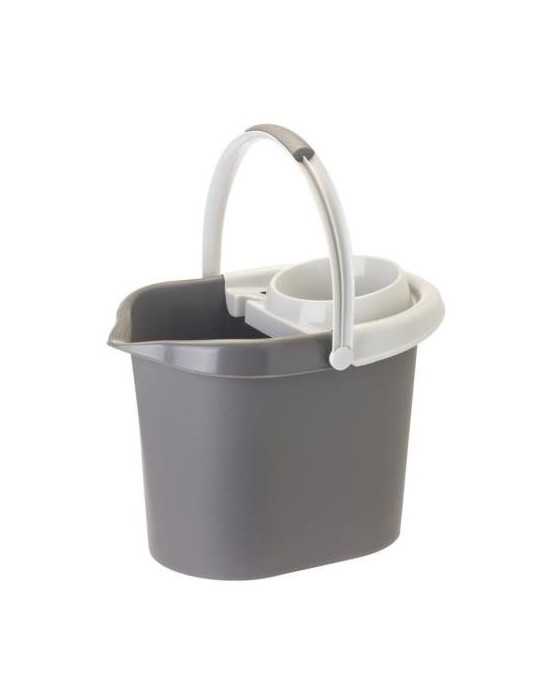 Cubo Rect. bamboo Print Grey con Escurridor 9392 [LOTE DE 4 Unidades] VIGAR