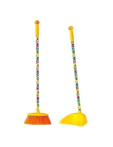 Set Barrer Infantil con Escoba y Recogedor Pato 7542 [LOTE DE 4 Unidades] VIGAR