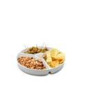 Plato Porcelana Aperitivos 3 Divisiones Fih 333 [LOTE DE 4 Unidades] VIN BOUQUET