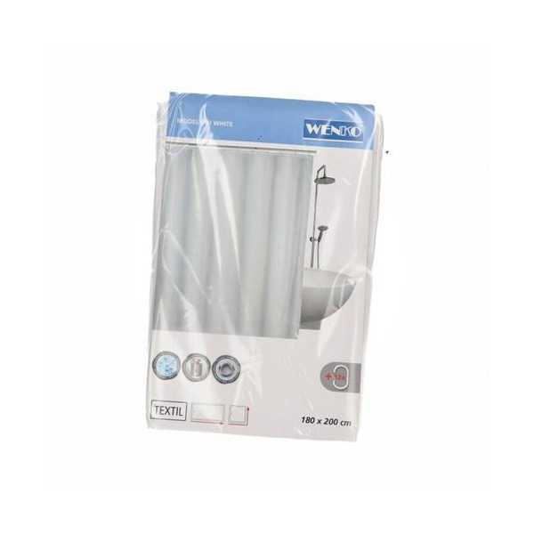 Cortina Baño Blanco Poliéster 180X200 19146 [LOTE DE 2 Unidades] WENKO