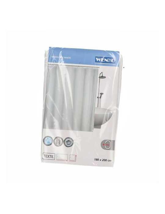 Cortina Baño Blanco Poliéster 180X200 19146 [LOTE DE 2 Unidades] WENKO
