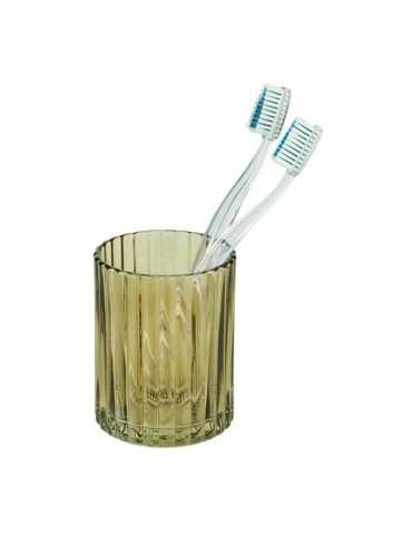 Vaso de Dientes Vidrio Pompei Marrón Verdoso [LOTE DE 4 Unidades] WENKO