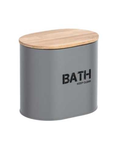 Cesta de Baño con Tapa Gara Gris 23701 [LOTE DE 4 Unidades] WENKO
