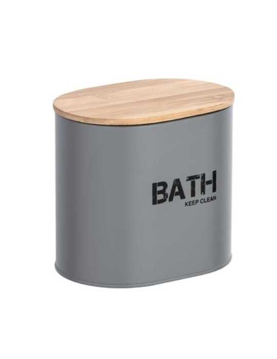 Cesta de Baño con Tapa Gara Gris 23701 [LOTE DE 4 Unidades] WENKO