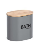 Cesta de Baño con Tapa Gara Gris 23701 [LOTE DE 4 Unidades] WENKO