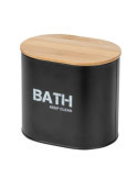 Cesta de Baño con Tapa Gara Negro 24327 [LOTE DE 4 Unidades] WENKO