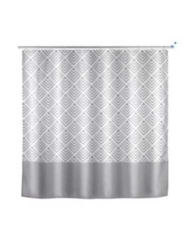 Cortina de Ducha 180X200 Poliéster Gris 24687100 [LOTE DE 2 Unidades] WENKO