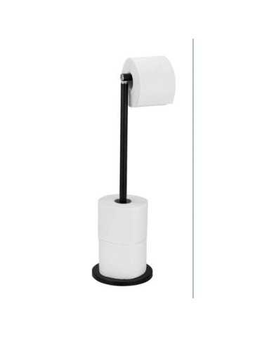 Portarrollos de Pie 2 en 1 Nego Mate 24034 [LOTE DE 2 Unidades] WENKO
