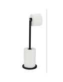 Portarrollos de Pie 2 en 1 Nego Mate 24034 [LOTE DE 2 Unidades] WENKO