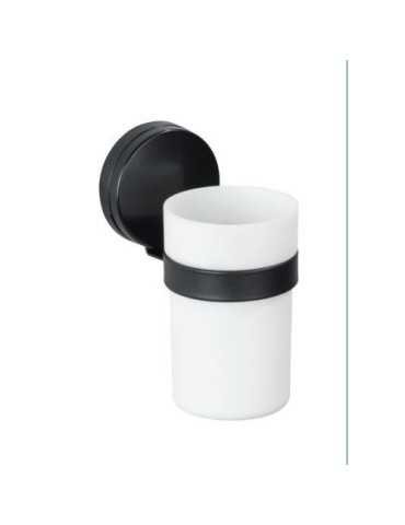 Vaso de Dientes Static-Loc Plus Pavia Negro [LOTE DE 4 Unidades] WENKO
