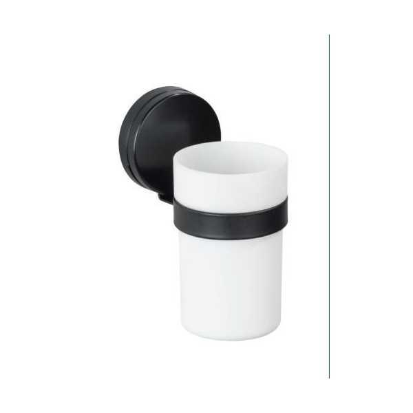 Vaso de Dientes Static-Loc Plus Pavia Negro [LOTE DE 4 Unidades] WENKO