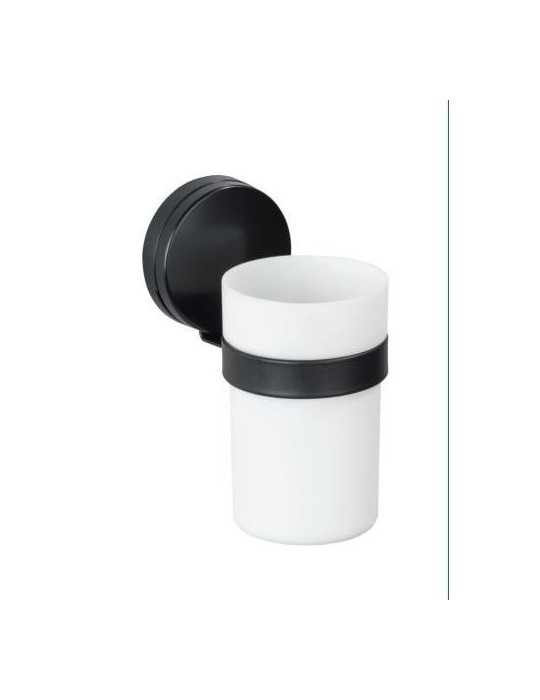 Vaso de Dientes Static-Loc Plus Pavia Negro [LOTE DE 4 Unidades] WENKO