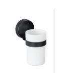 Vaso de Dientes Static-Loc Plus Pavia Negro [LOTE DE 4 Unidades] WENKO