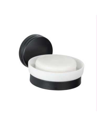 Jabonera Static-Loc Plus Pavia Negro 24897 [LOTE DE 4 Unidades] WENKO