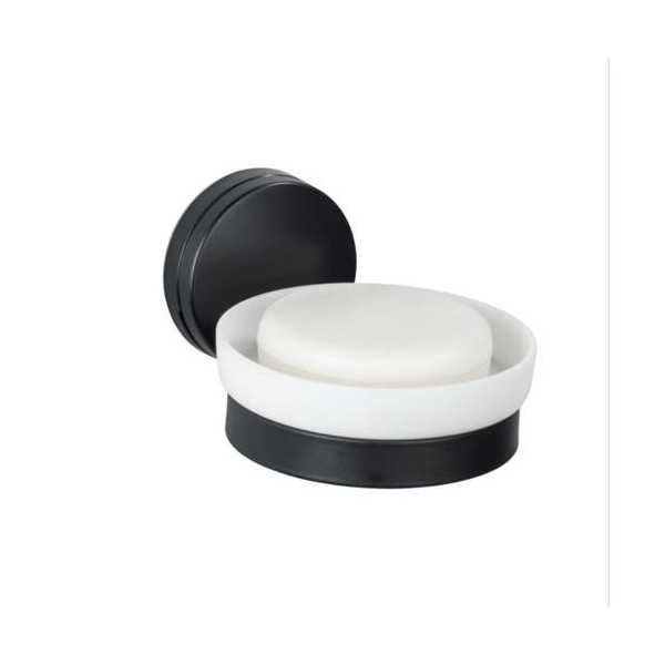 Jabonera Static-Loc Plus Pavia Negro 24897 [LOTE DE 4 Unidades] WENKO