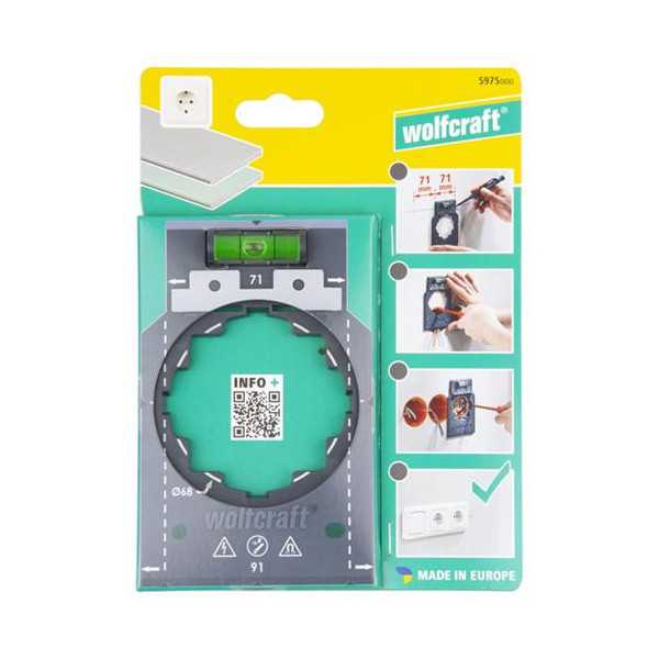 Plantilla Marcar y Alinear para Medidas de 71 y 91MM [LOTE DE 2 Unidades] WOLFCRAFT