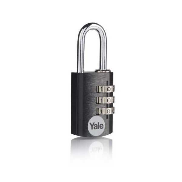 Candado Combinada Aluminio 30MM Negro YE3CB/28/126/BK [LOTE DE 4 Unidades] YALE
