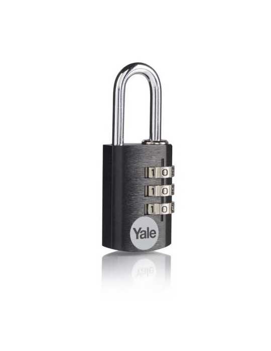 Candado Combinada Aluminio 30MM Negro YE3CB/28/126/BK [LOTE DE 4 Unidades] YALE