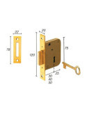 Cerradura Embutir 2003/30 HL Tesa [LOTE DE 2 Unidades] YALE