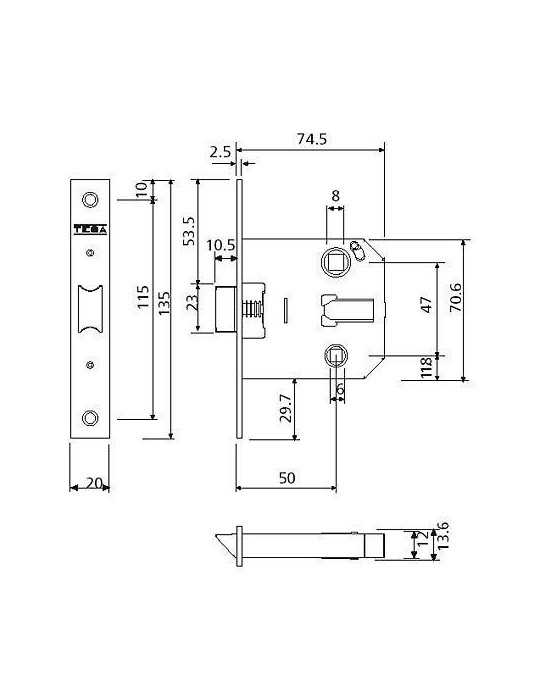Picaporte Unificado 2004U/50 Acer. esmaltado Dorado [LOTE DE 4 Unidades] YALE