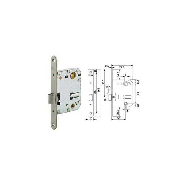 Picaporte Unificado 134U/50RHN Hierro Niquelado [LOTE DE 4 Unidades] YALE