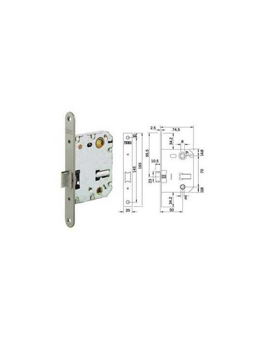 Picaporte Unificado 134U/50RHN Hierro Niquelado [LOTE DE 4 Unidades] YALE