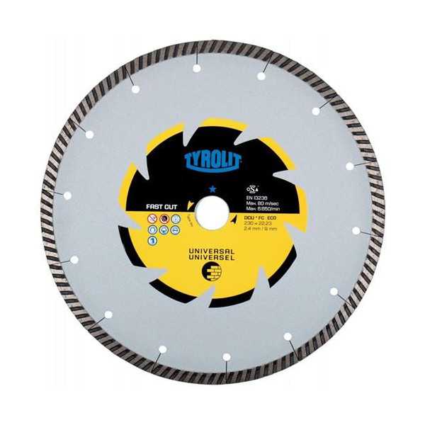 Disco de Diamante General Obra Turbo 230X2,4X22X23 [LOTE DE 2 Unidades] TYROLIT