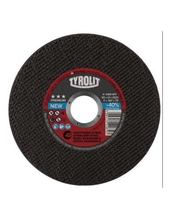 Disco Corte Inoxidable Premium 115X1.6X22.23 A46R [LOTE DE 10 Unidades] TYROLIT