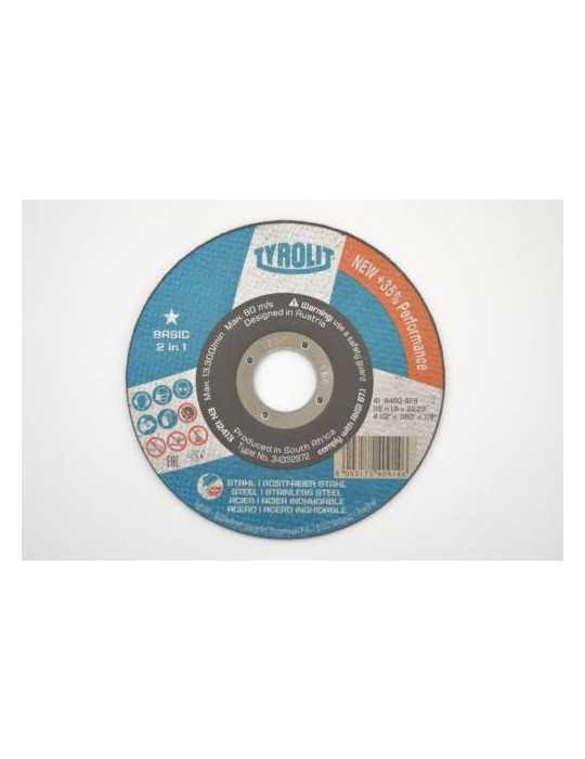 Disco Corte Basic Acero/Inoxidable 41C 115X1.6X22.23 [LOTE DE 24 Unidades] TYROLIT